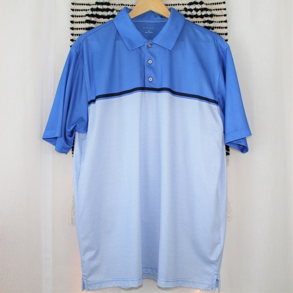 Tour Collections Other - Tour Collection Men's Blue Striped Polo Shirt
